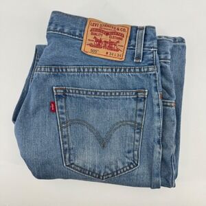 Levi Strauss 505 Regular Fit Jeans Mens W34 L32 Blue Denim Classic